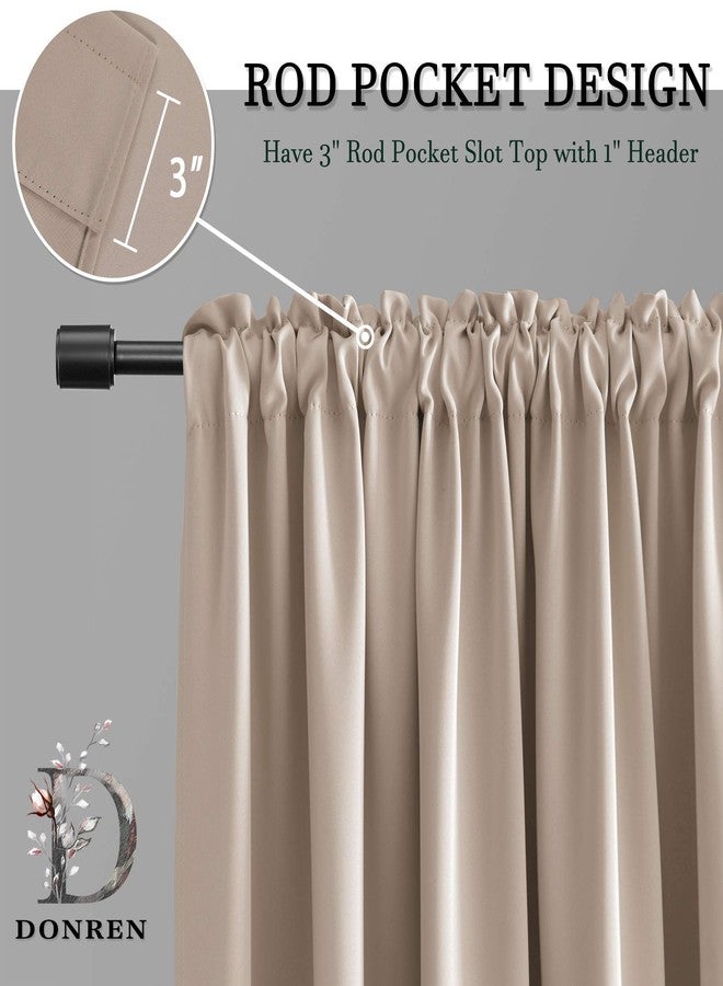 DONREN 2 Panels 30 Inch Length Tier Curtains- Blackout Thermal Insulating Small Valance Curtains for Bathroom with Rod Pocket (Warm Taupe,30 Inches Wide by 30 Inches Long) - Image 2